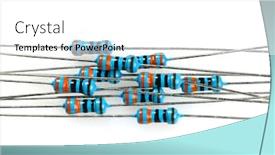  Presentation with circuits - Amazing slide deck having resistors closeup on white - concept of learning training and development of electric circuits backdrop and a white colored foreground