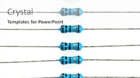  Presentation with circuits - Beautiful presentation design featuring resistors closeup on white - concept backdrop and a white colored foreground