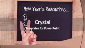  Presentation with new years - PPT layouts with resolution list against hand making background and a wine colored foreground