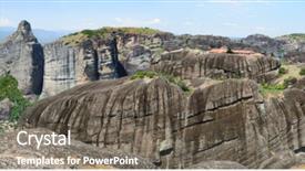  Presentation with rocks - Colorful PPT layouts enhanced with resolution panorama of meteora rock backdrop and a  colored foreground