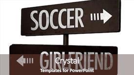  Presentation with soccer - Audience pleasing PPT theme consisting of resolving conflict - soccer - girlfriend signpost isolated backdrop and a tawny brown colored foreground