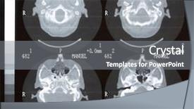  Presentation with brain - Presentation theme consisting of resonant electronics - brain tomography background and a gray colored foreground