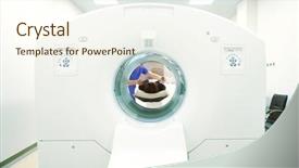  Presentation with scanner - PPT theme with resonant electronics - hospital mri scanner x-ray background and a cream colored foreground