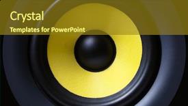  Presentation with modern eye glasses on yellow - PPT theme enhanced with resonant electronics - part of yellow modern subwoofer background and a  colored foreground