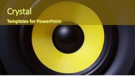  Presentation with yellow - Presentation theme consisting of resonant electronics - part of yellow modern subwoofer background and a  colored foreground