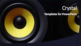  Presentation with electronics - Audience pleasing PPT theme consisting of resonant electronics - parts of a two yellow backdrop and a  colored foreground