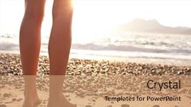  Presentation with beautiful skin and beach - Theme enhanced with natural health resort - woman's beautiful legs background and a coral colored foreground