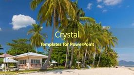  Presentation with island resort - Theme enhanced with resort-and-tropical-beach background and a tawny brown colored foreground