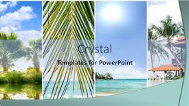  Presentation with recreation - PPT theme with resort-background-collage-recreation background and a light blue colored foreground