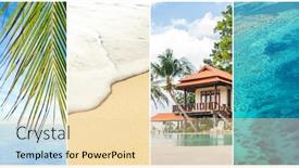  Presentation with recreation - Colorful slide set enhanced with resort-background-collage-recreation backdrop and a lemonade colored foreground