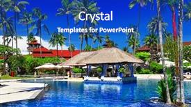  Presentation with holidays - Presentation design featuring resort bali indonesia - balinesian holidays background and a royal blue colored foreground
