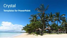  Presentation with beach palm tree wedding - Colorful presentation design enhanced with resort bali indonesia - tropical beach and palm trees backdrop and a  colored foreground