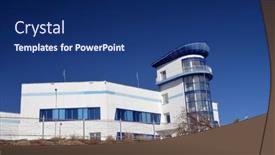  Presentation with ballistic - Slide set with resort-balkhash-lake-central-kazakhstan background and a navy blue colored foreground