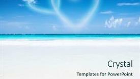  Presentation with heart clouds - Slides featuring resort beautiful seascape two heart background and a  colored foreground
