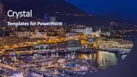  Presentation with cityscape - Beautiful theme featuring resort casinos - cityscape of monaco - travel backdrop and a navy blue colored foreground