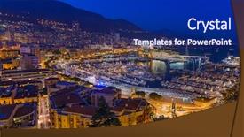  Presentation with travel daily itinerary - Beautiful PPT layouts featuring resort casinos - cityscape of monaco - travel backdrop and a navy blue colored foreground