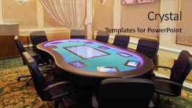  Presentation with casino - PPT layouts consisting of resort casinos - empty hall in casino background and a coral colored foreground