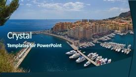  Presentation with architecture - Slides enhanced with resort casinos - panorama of monaco - travel background and a ocean colored foreground
