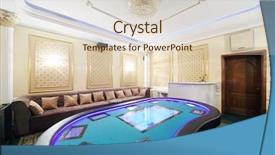  Presentation with casino - Theme enhanced with resort casinos - private empty hall in casino background and a lemonade colored foreground