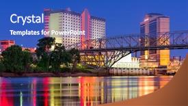  Presentation with casinos - Theme with resort casinos - shreveport louisiana usa downtown skyline background and a cobalt blue colored foreground