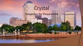  Presentation with casinos - Cool new slide set with resort casinos - shreveport louisiana usa downtown skyline backdrop and a coral colored foreground