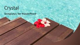  Presentation with hibiscus flower - Beautiful slides featuring resort concept - beautiful purple hibiscus backdrop and a arctic colored foreground