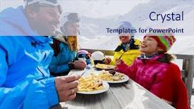  Presentation with ski - Slide set consisting of white plate of pork medallion background and a coral colored foreground