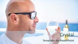  Presentation with drinking alcohol - Presentation theme with resort food boat - closeup portrait of handsome man background and a  colored foreground