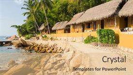  Presentation with resort - PPT theme with resort in yelapa puerto vallarta background and a  colored foreground
