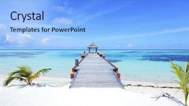  Presentation with blue house bakery - Beautiful presentation featuring hotel luxury - resort maldivian houses in blue backdrop and a light blue colored foreground