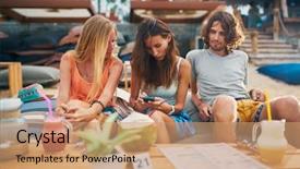  Presentation with pet grooming small dog - Cool new presentation design with resort on koh samui thailand backdrop and a coral colored foreground