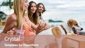  Presentation with three king - Presentation theme featuring resort on koh samui thailand background and a coral colored foreground