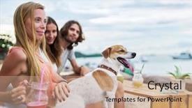  Presentation with tourists - Amazing presentation theme having resort on koh samui thailand backdrop and a coral colored foreground