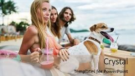  Presentation with tourists - PPT theme consisting of resort on koh samui thailand background and a  colored foreground