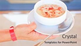  Presentation with hotel resort - PPT theme featuring resort or hotel restaurant background and a lemonade colored foreground