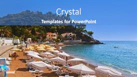  Presentation with resort - Theme with resort-petrovac-montenegro-architecture background and a teal colored foreground