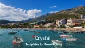  Presentation with luxury resort nature - Cool new slide set with resort-rafailovici-montenegro-architecture backdrop and a ocean colored foreground