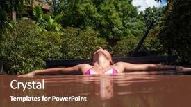  Presentation with banner blue - Amazing PPT layouts having resort summer vacation banner ecotourism backdrop and a red colored foreground