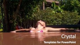  Presentation with banner blue - Theme consisting of resort summer vacation banner ecotourism background and a red colored foreground