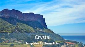 Presentation with eco friendly - Presentation theme consisting of resort-town-of-cassis-french background and a teal colored foreground