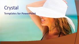  Presentation with sun tanning - Audience pleasing presentation consisting of resort under the hot sun backdrop and a sky blue colored foreground