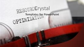  Presentation with resource mining - Slide set with resource-optimization-phrase-written background and a white colored foreground