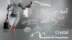  Presentation with strategy - Audience pleasing theme consisting of resource planning - body of businesswoman drawing business backdrop and a  colored foreground