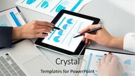  Presentation with human robot hands - Theme consisting of resource planning - image of human hands background and a  colored foreground