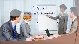  Presentation with new teacher - Beautiful slide set featuring resourse - photo of attentive business partners backdrop and a sky blue colored foreground