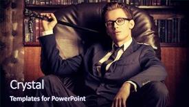  Presentation with classic - PPT theme consisting of respect - respectable handsome man in his background and a wine colored foreground