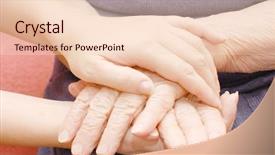  Presentation with respect - Slide deck having respect trust - old and young hands background and a  colored foreground