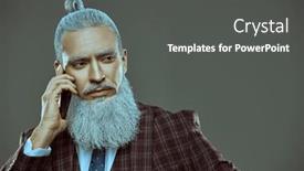  Presentation with japanese style - PPT layouts having respectable-man-with-a-gray and a dark gray colored foreground