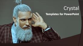  Presentation with japanese style - Presentation theme featuring respectable-man-with-a-gray and a dark gray colored foreground