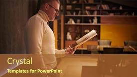  Presentation with aged - Audience pleasing slide deck consisting of respectable-middle-aged-man backdrop and a red colored foreground